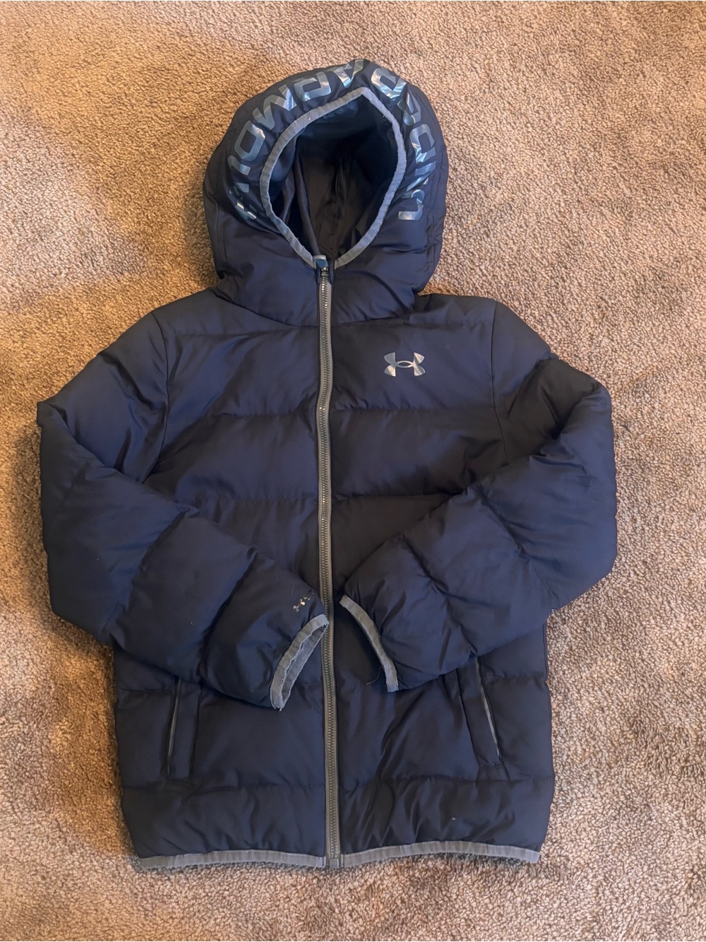 Under Armour Kids Black Hooded Puffer Coat